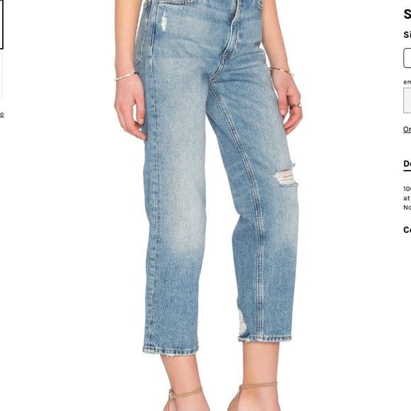 M.i.h JEANS JEANNE HIGH-RISE CROPPED DISTRESSED JEANS - Picture 10 of 11